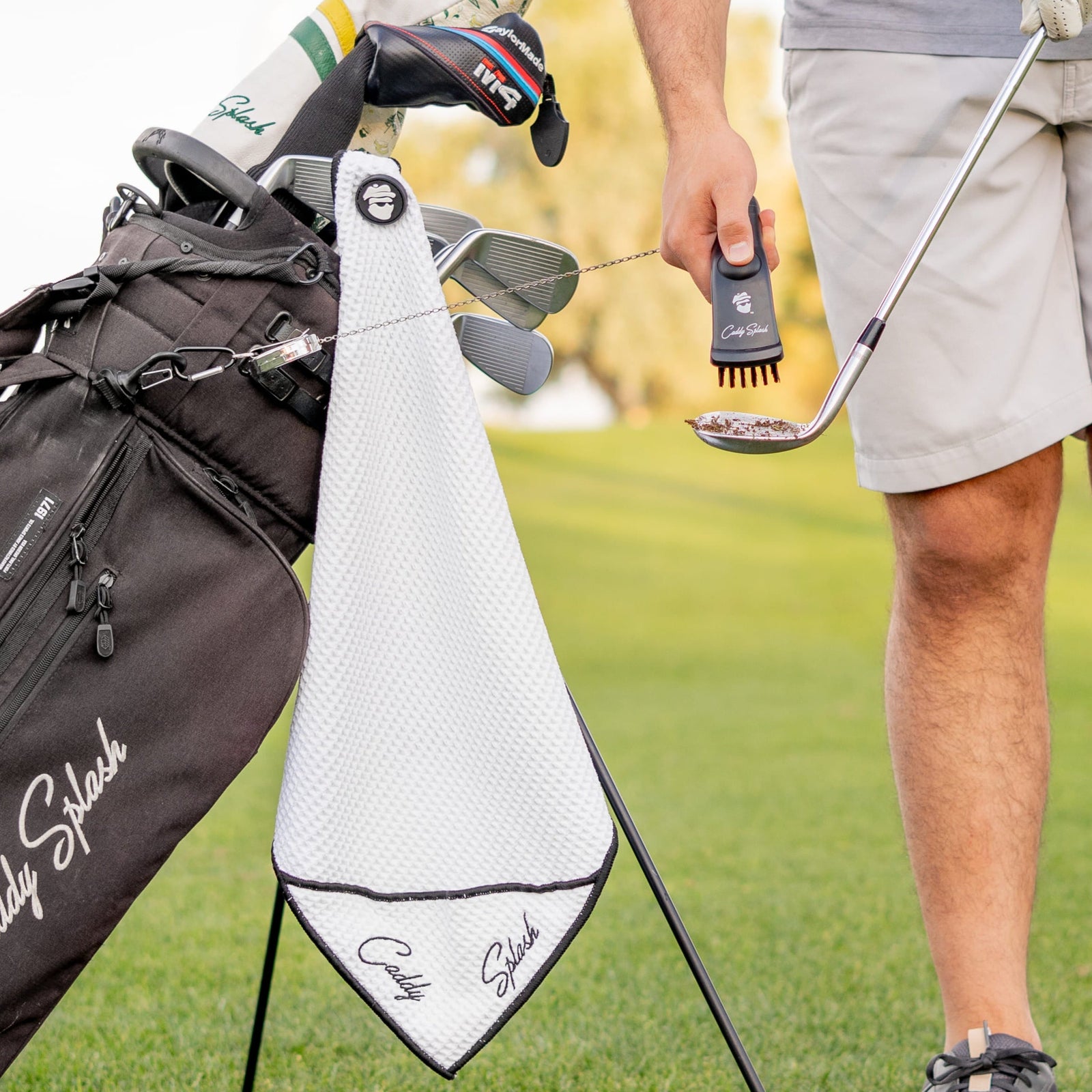Golf Towel + Golf Club Water Brush Pro Bundle