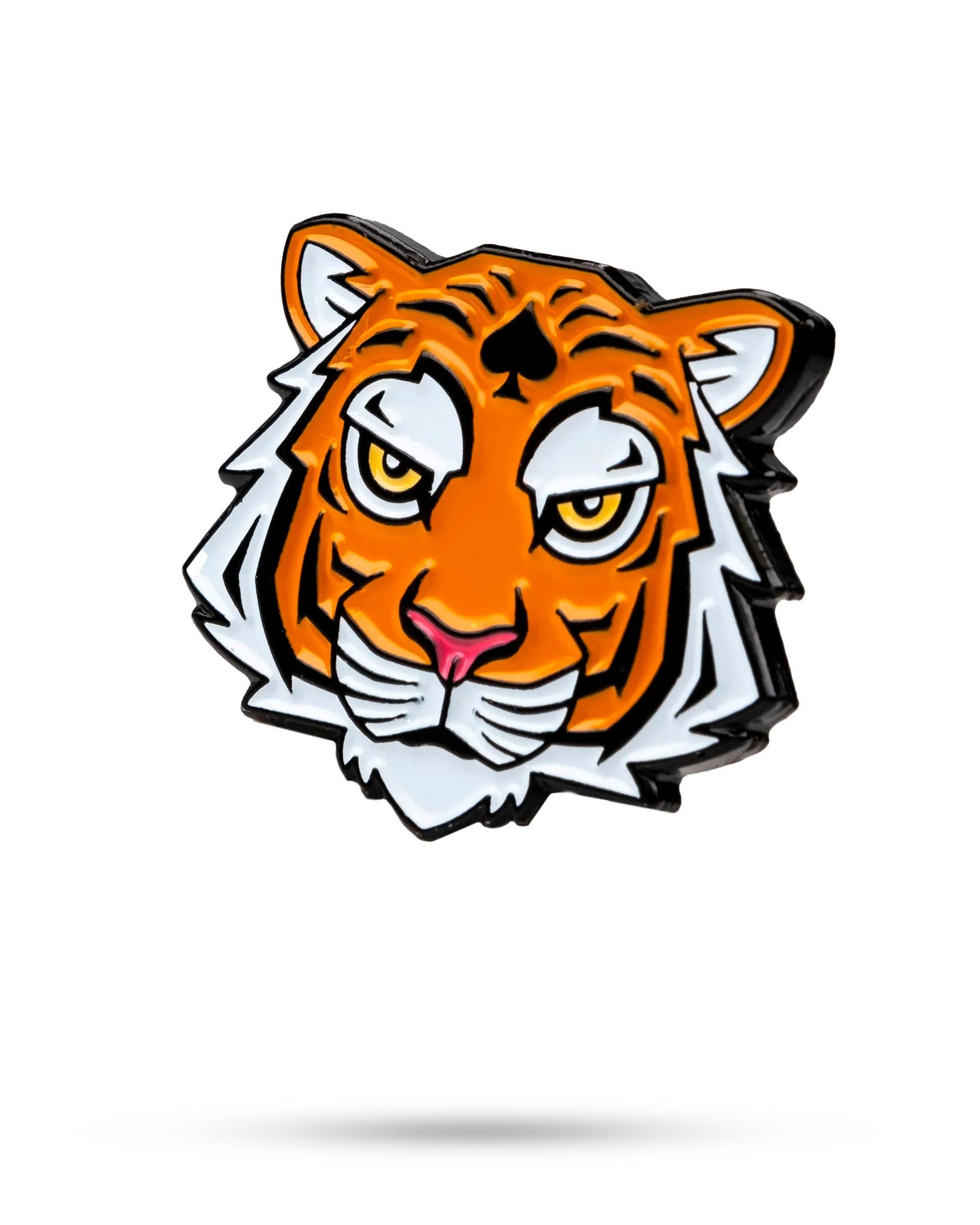 Tiger-themed magnetic golf ball marker with enamel finish