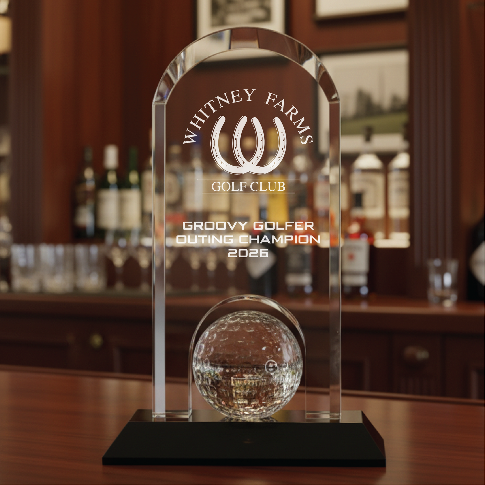 "The Crystal Claret" Personalized Golf Trophy