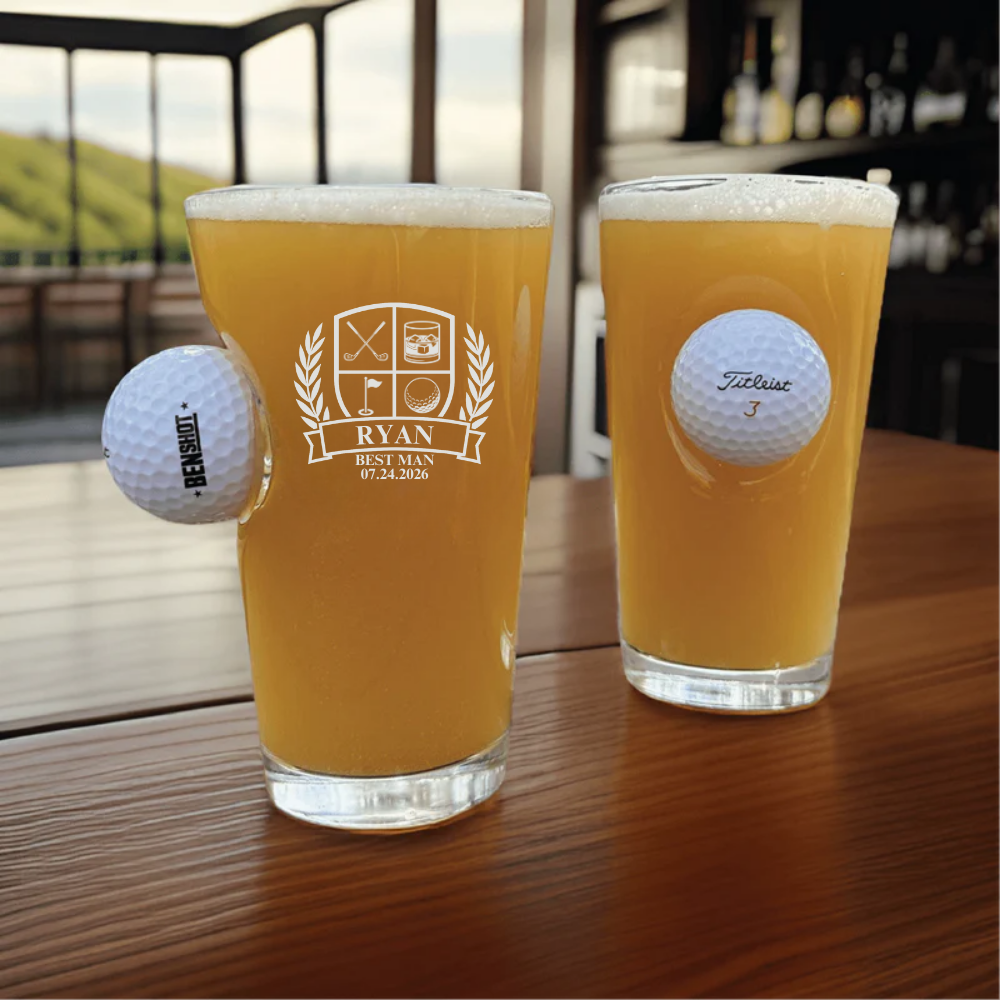 Groomsmen Golf Ball Pint