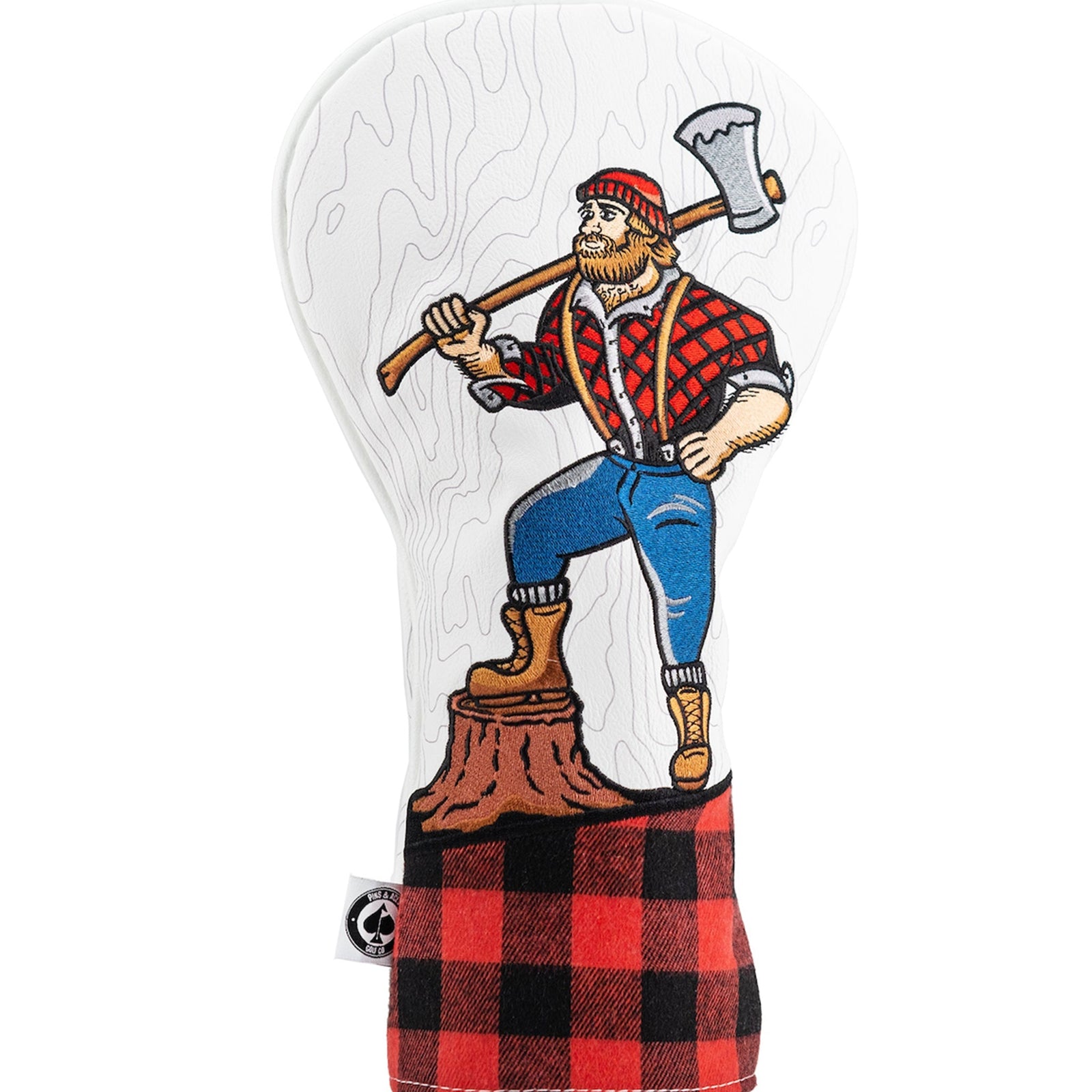 Hacker driver headcover with lumberjack design and flannel print