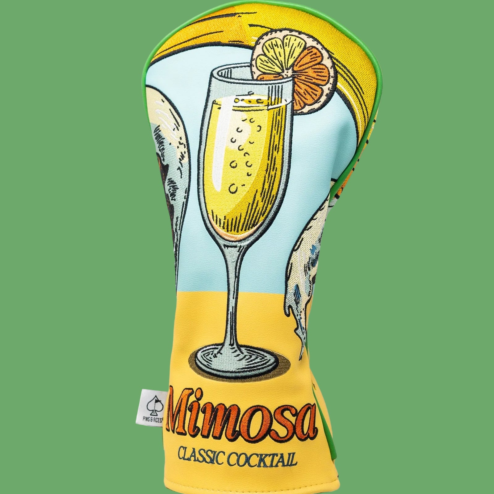 Mimosa cocktail driver headcover with bold retro design