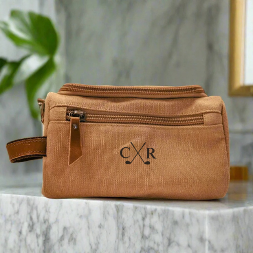Crossed Golf Club Toiletry Bag