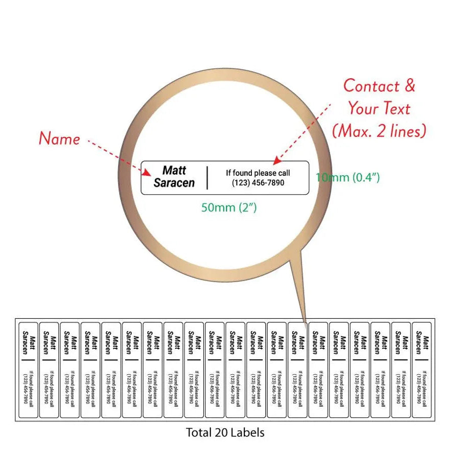 Golf Club Labels With Name