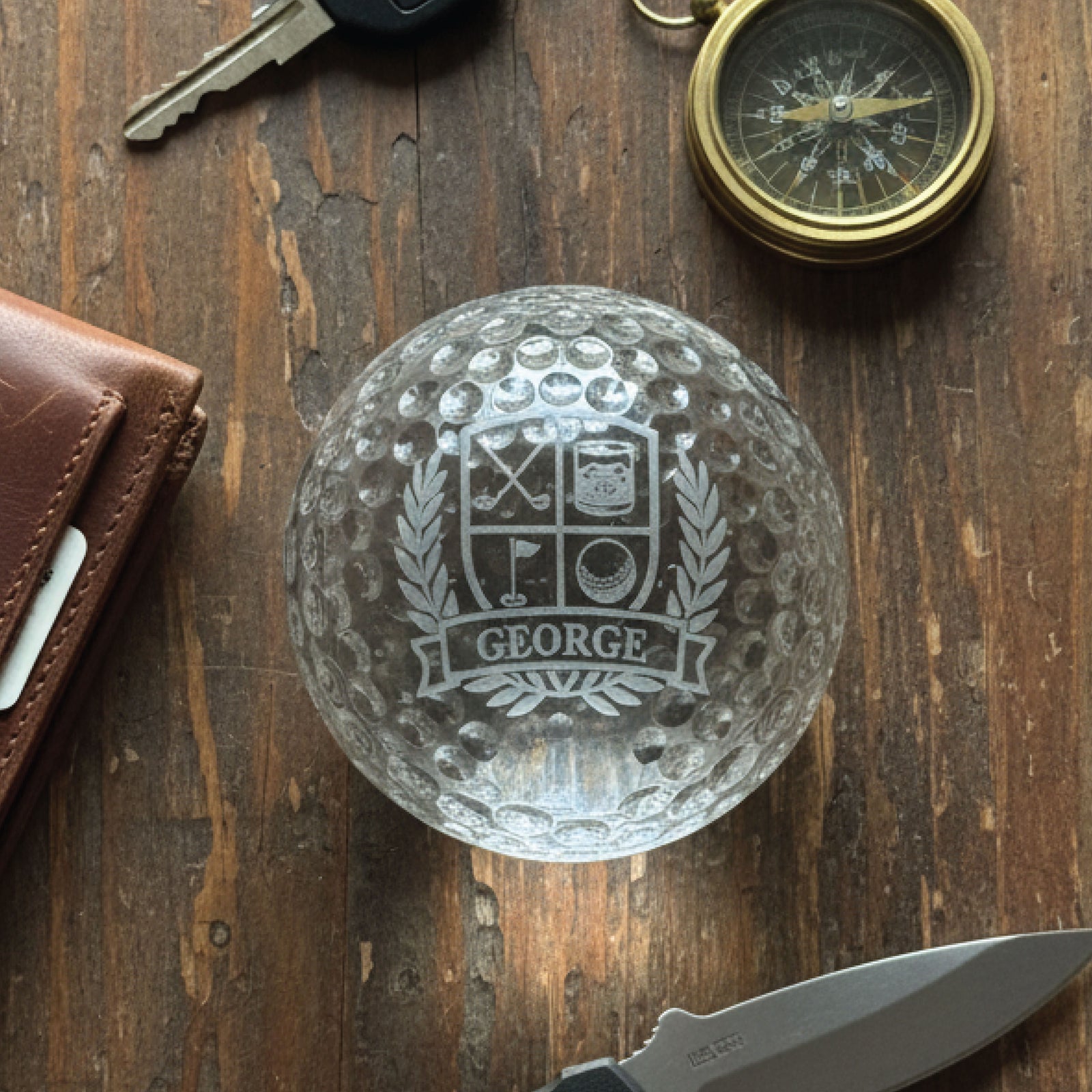 Executive Crystal Golf Ball Paperweight