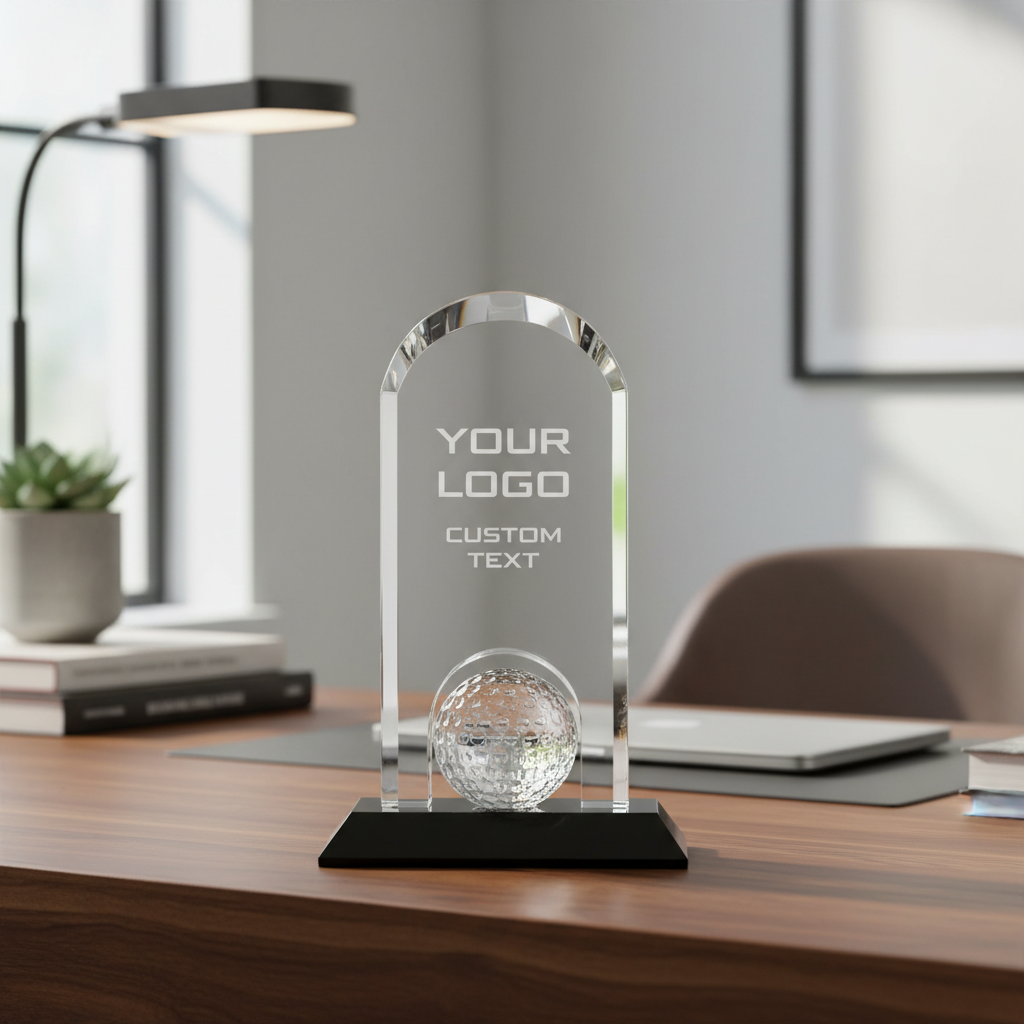 "The Crystal Claret" Personalized Golf Trophy