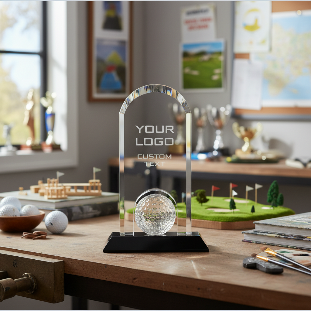 "The Crystal Claret" Personalized Golf Trophy