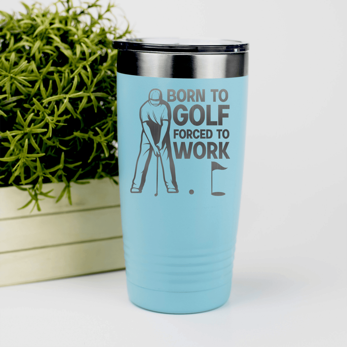 Teal golf tumbler Born To Golf