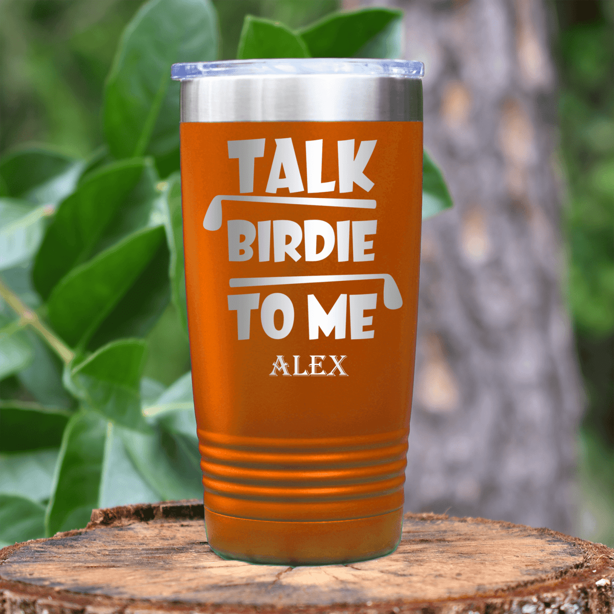 Orange Golf Tumbler With Dirty Birdie Design