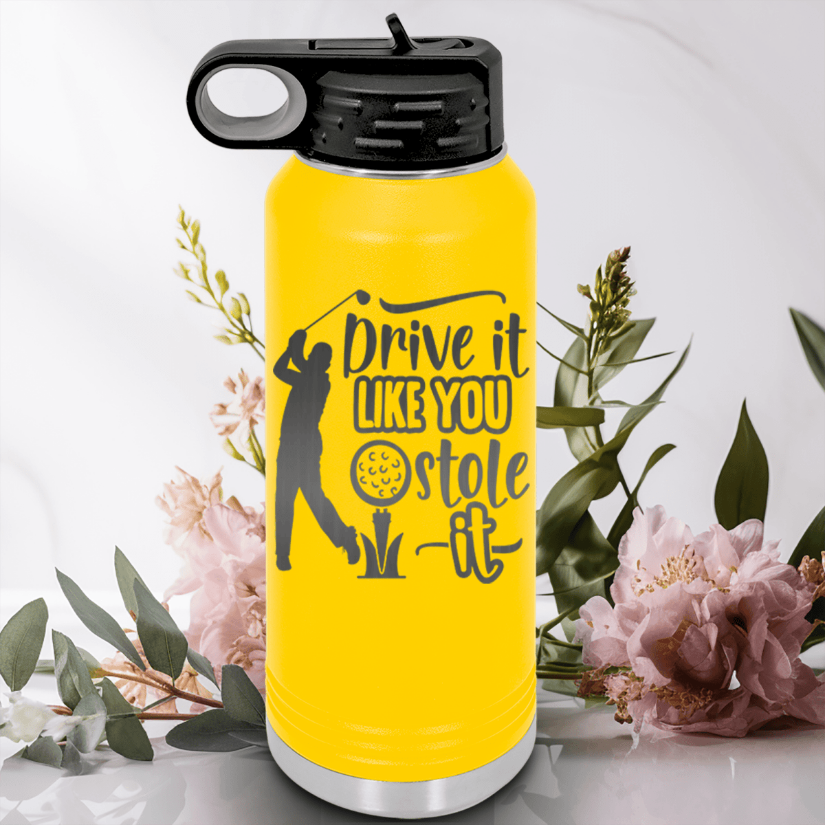 Yellow golf water bottle Golf Thief
