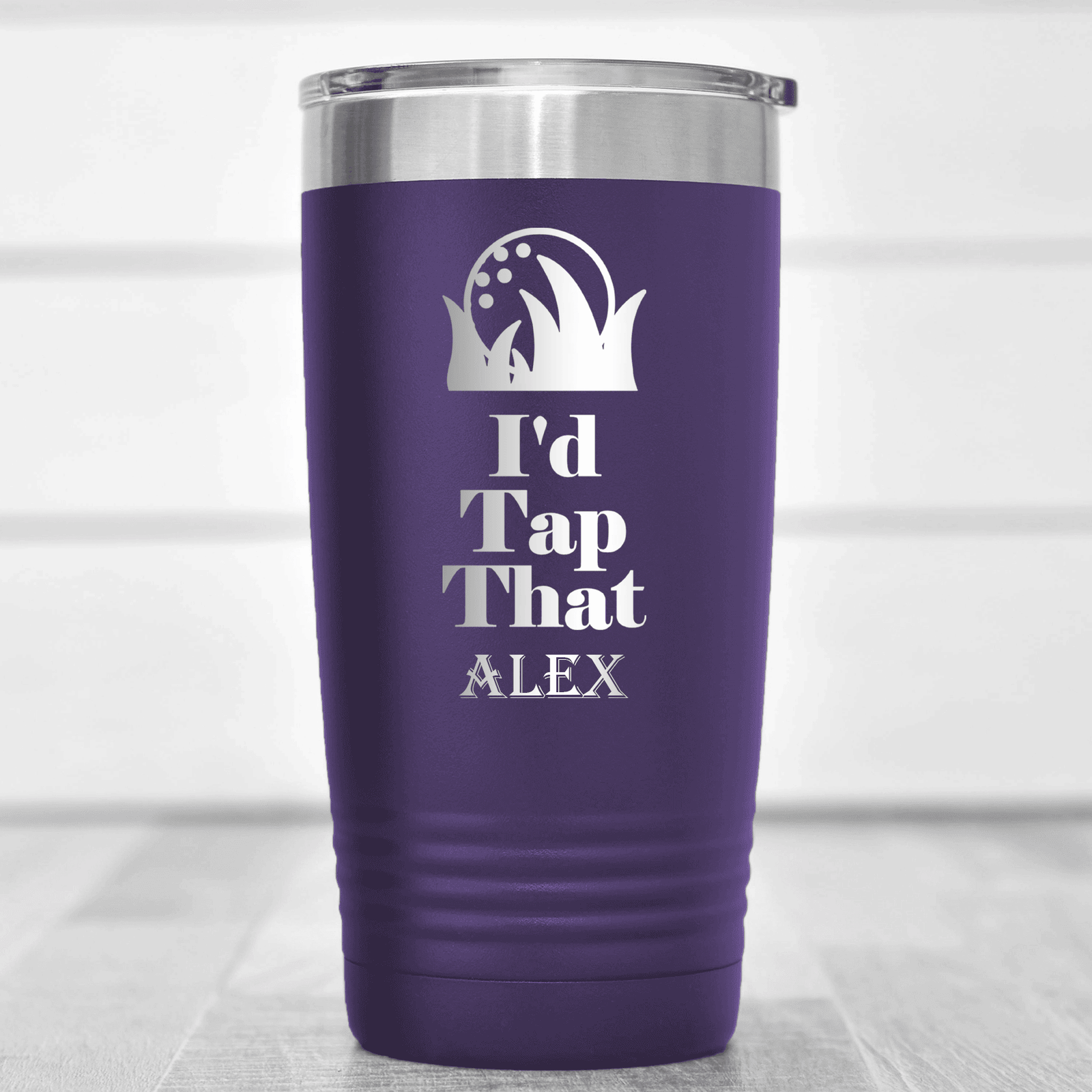 Purple Golf Tumbler With Id Tap That Design