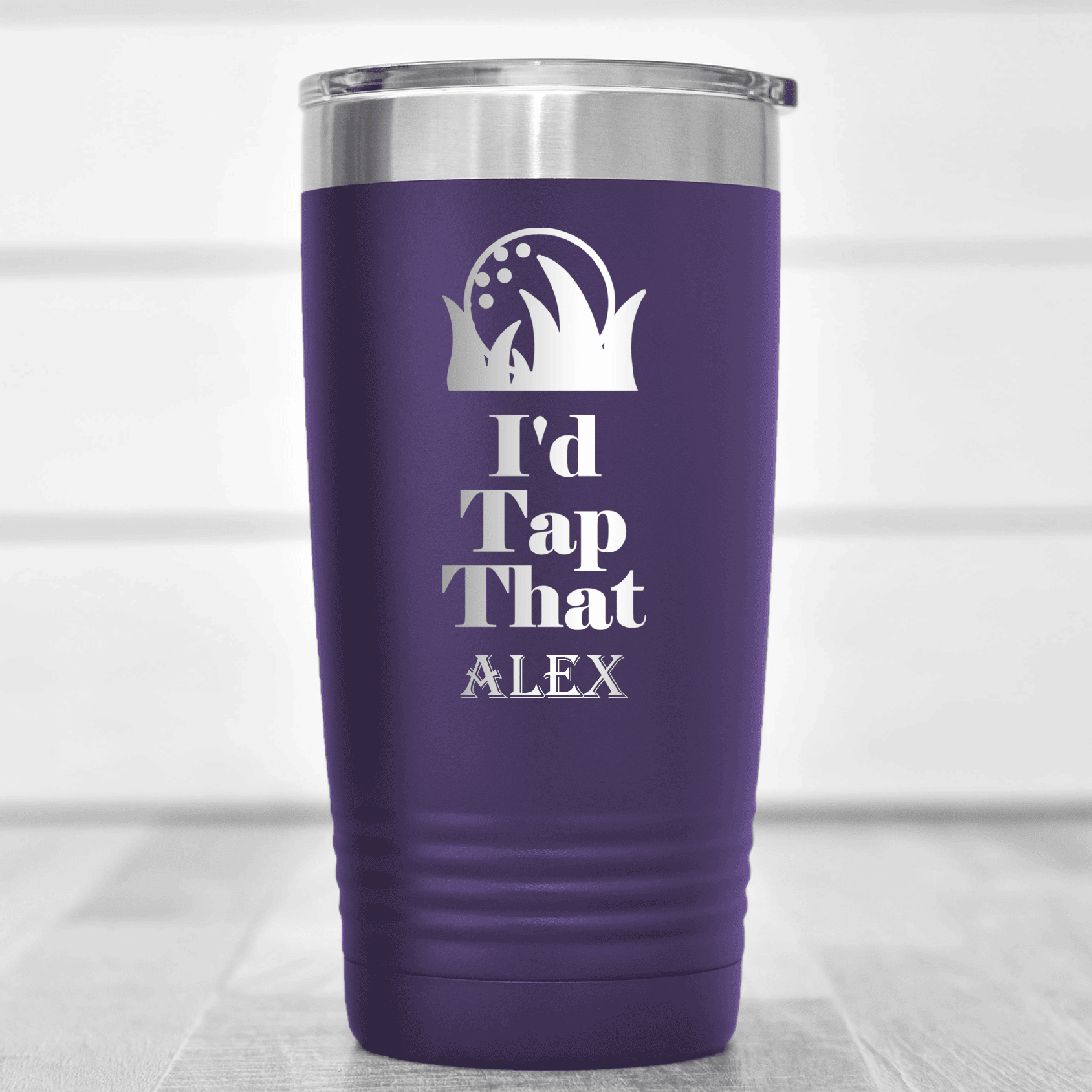 Purple Golf Tumbler With Id Tap That Design