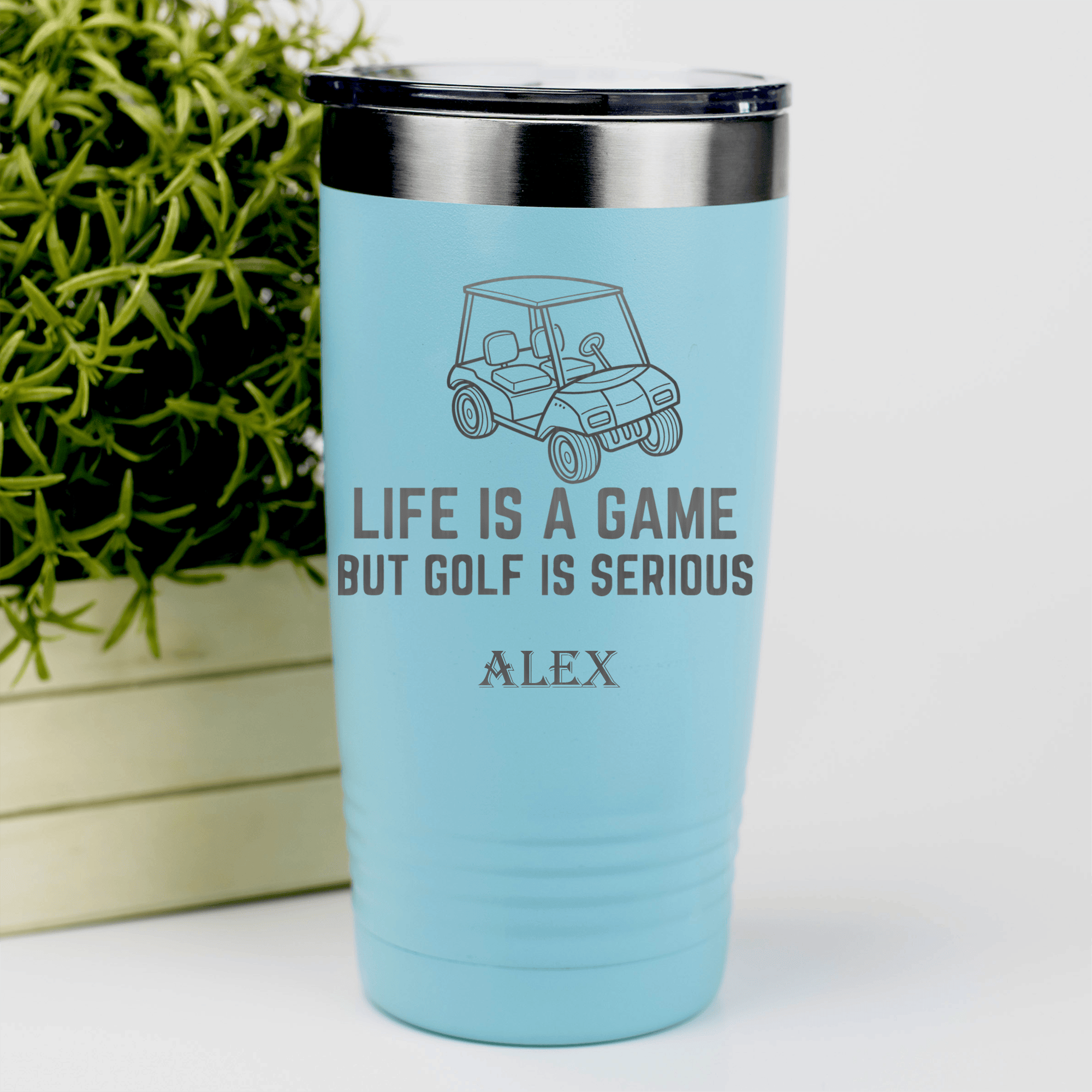 Teal Golf Tumbler With Life Is A Game Design