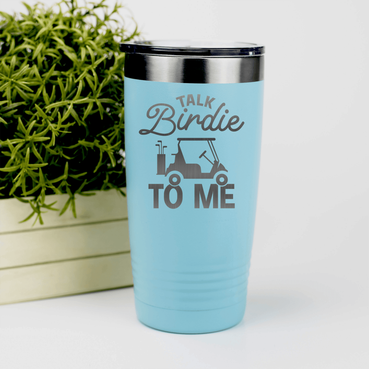 Teal golf tumbler Talk Birdie To Me