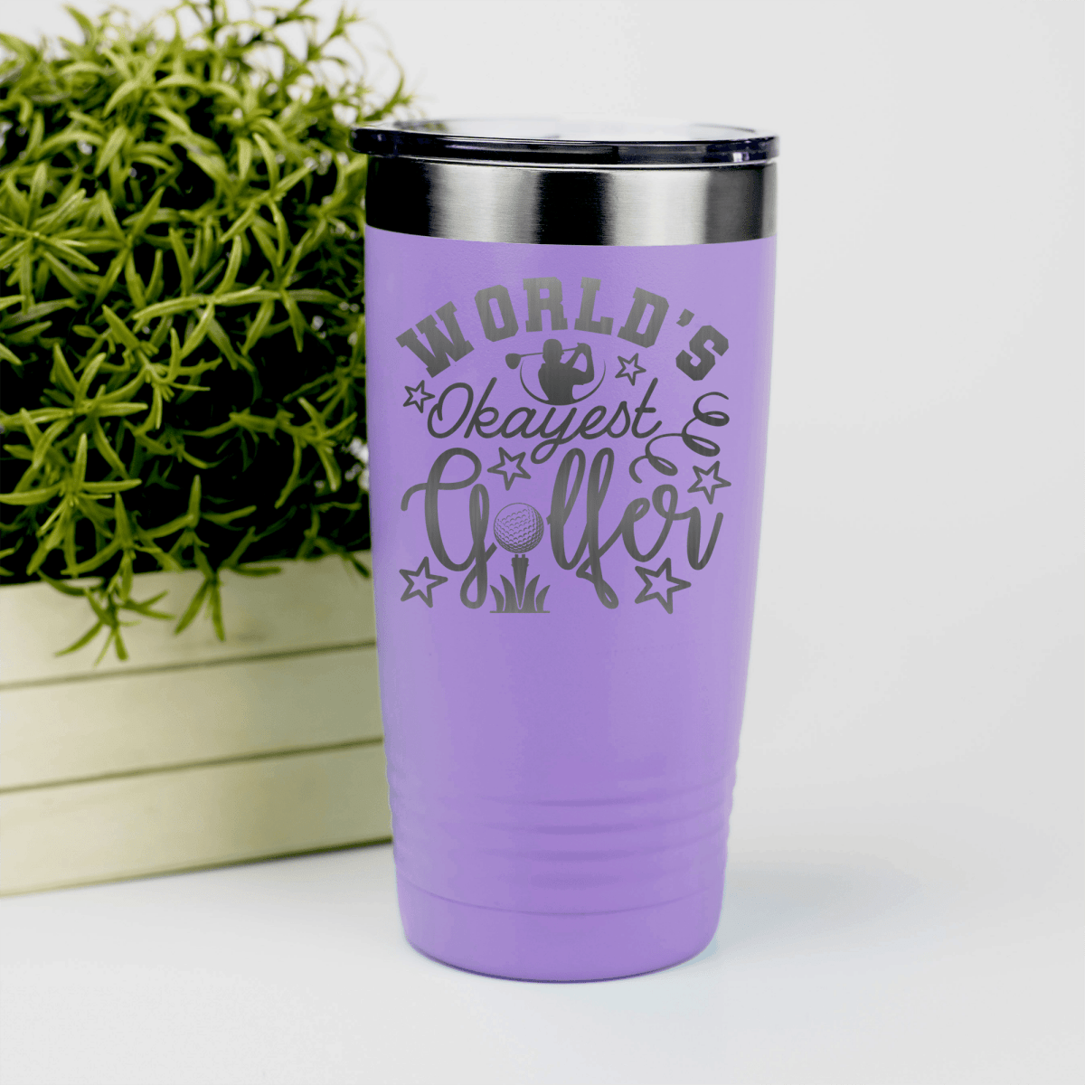Light Purple golf tumbler Worlds Kinda Good Gofler
