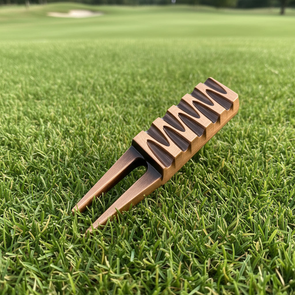 Personalized engraved copper golf divot repair tool