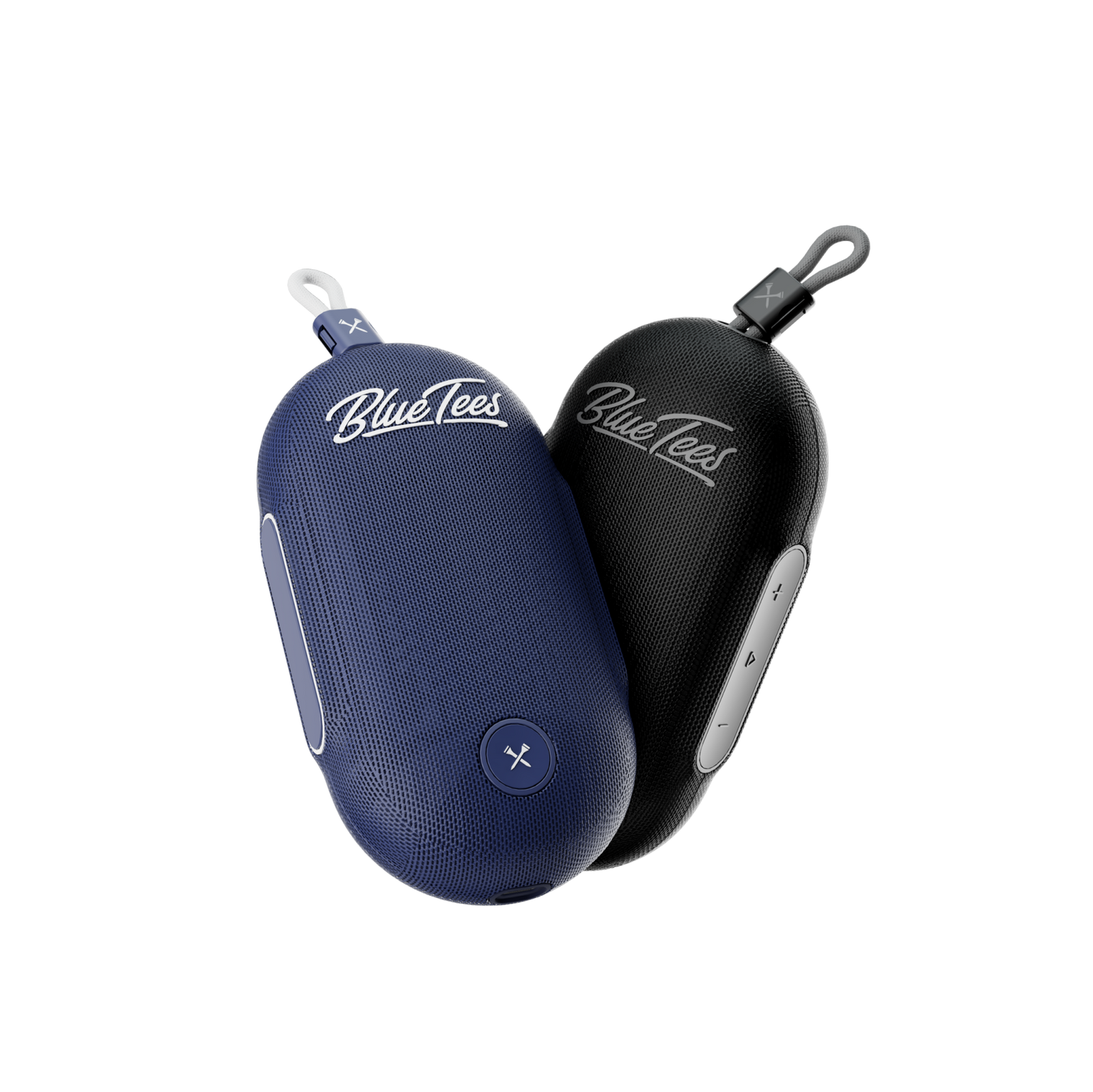 Player Go portable Bluetooth golf speaker in black and blue