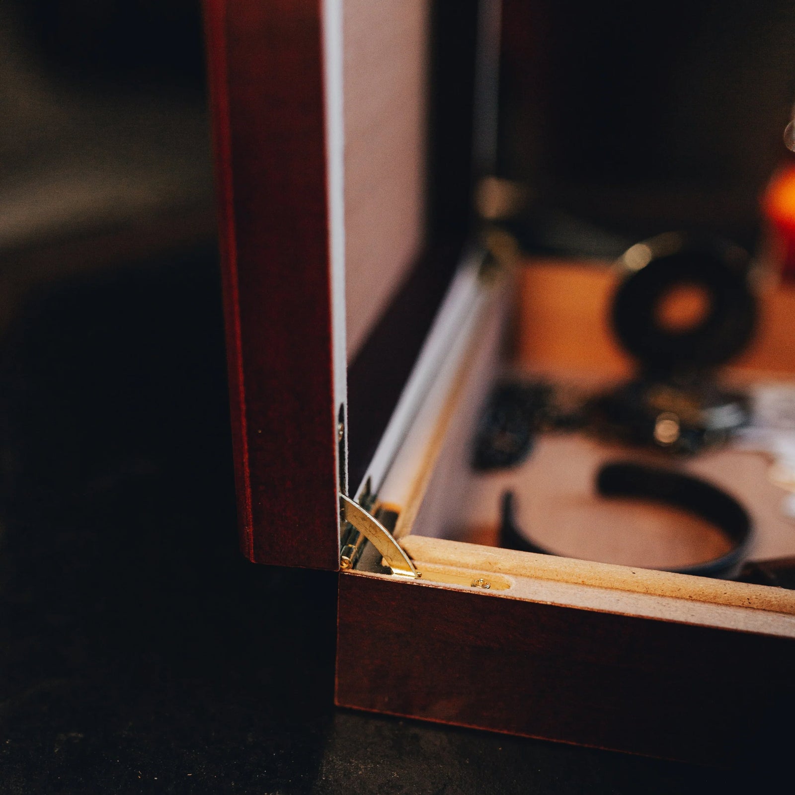 Engraved wooden cigar box with custom name and personalized message, cedar-lined interior