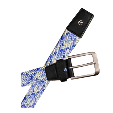 light blue cream and lavender braided golf belt with stainless buckle