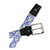 light blue cream and lavender braided golf belt with stainless buckle