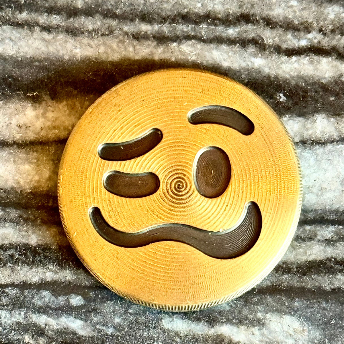 brass golf ball marker with “Go Home Ball, You’re Drunk” text