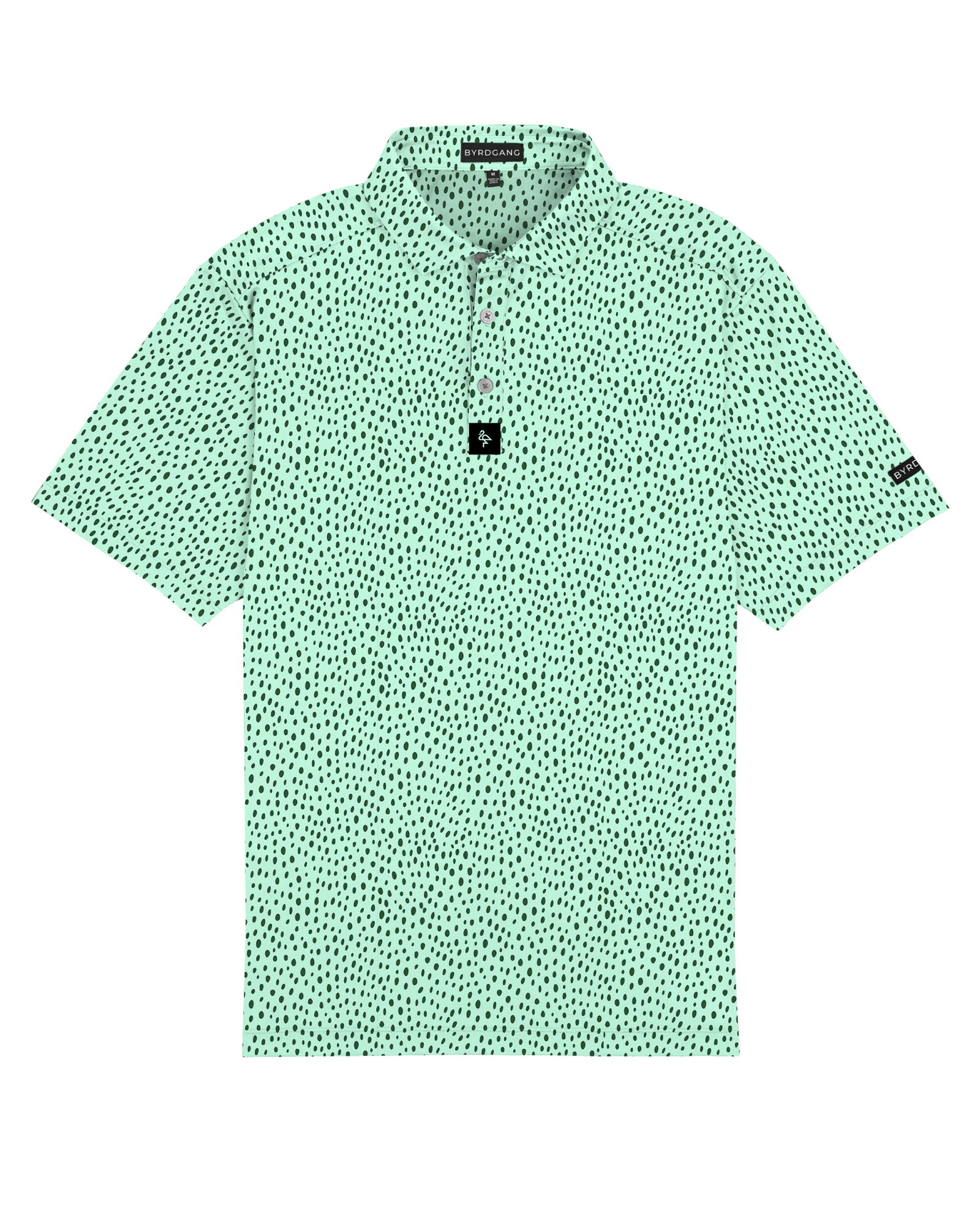 Men's mint green polo with speckled design – lightweight, stylish, and built for stretch, comfort, and performance.