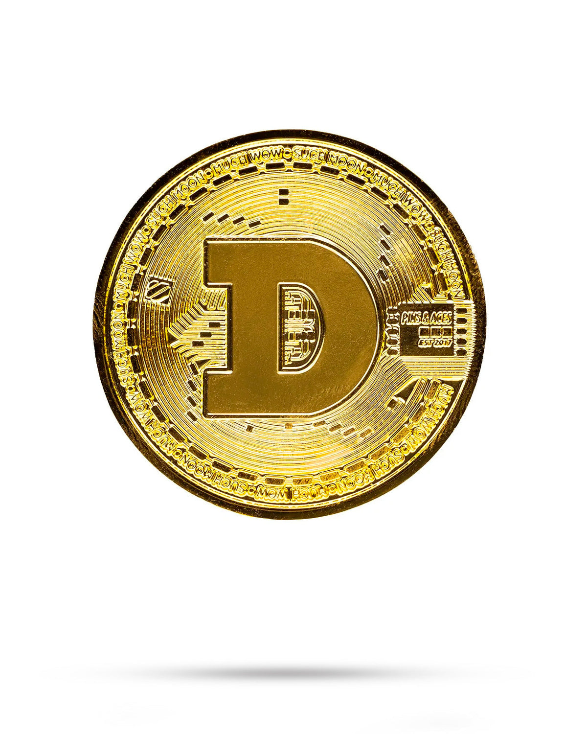 gold Doge coin golf ball marker with magnetic backing