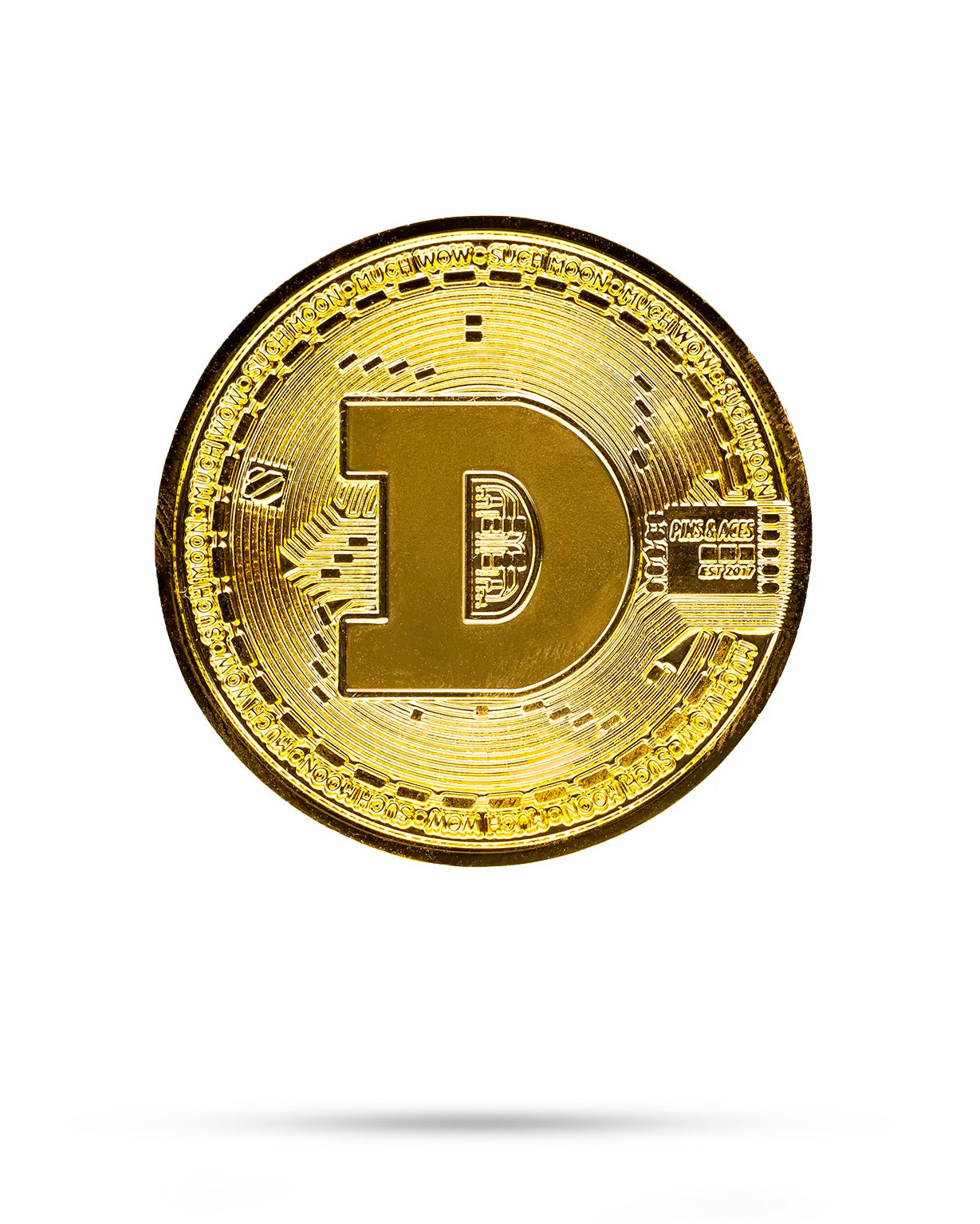 gold Doge coin golf ball marker with magnetic backing