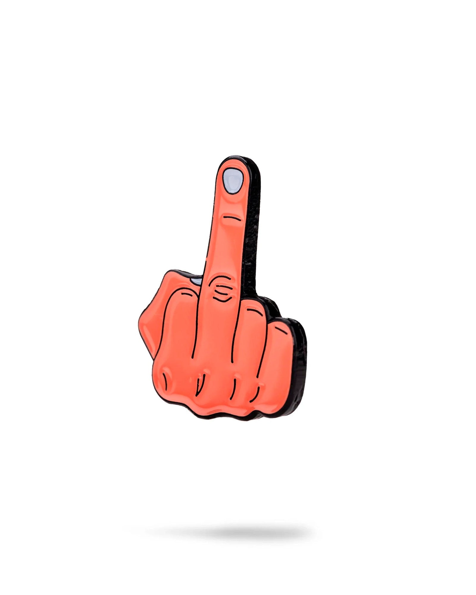 Middle finger golf ball marker with enamel finish