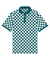 Men’s green and white checkered polo – micro-check design with stretch, breathability, and a modern athletic fit.