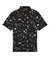 Men’s black polo with gray-white drip-speck pattern – urban-inspired, breathable, stretch-performance ready.