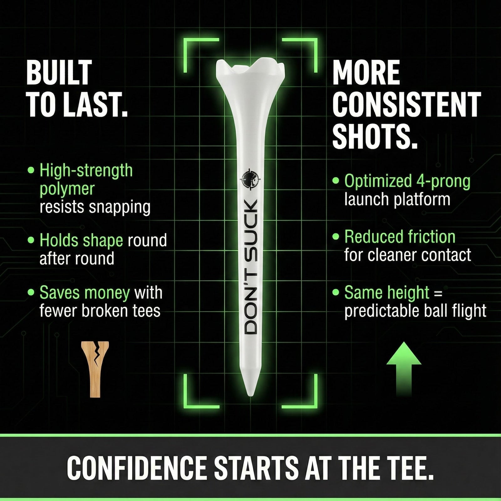 DON’T SUCK Golf Tees - 50 Pack