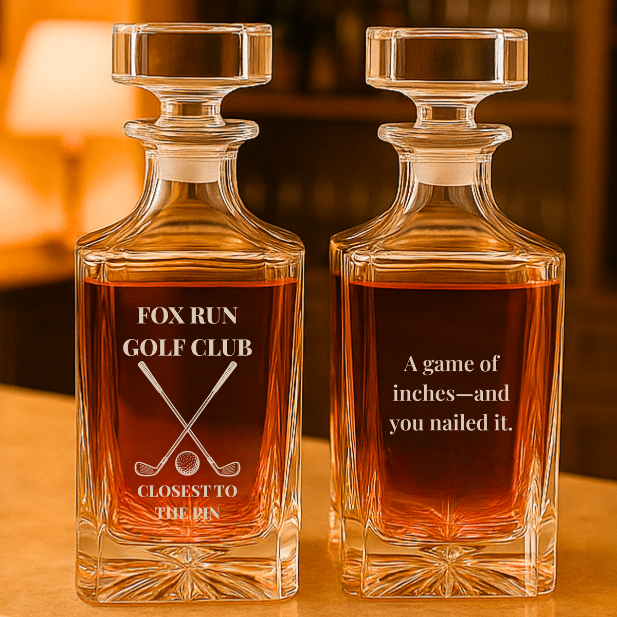 Golf Outing Prize Decanter with Custom Engraving for Tournament Winners