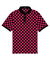 Men’s red and black micro-check polo – bold grid pattern with stretch, moisture control, and wrinkle resistance.