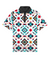 Men’s Aztec-print polo with tribal geometric motifs – vibrant, breathable, stretch-fit with performance features.
