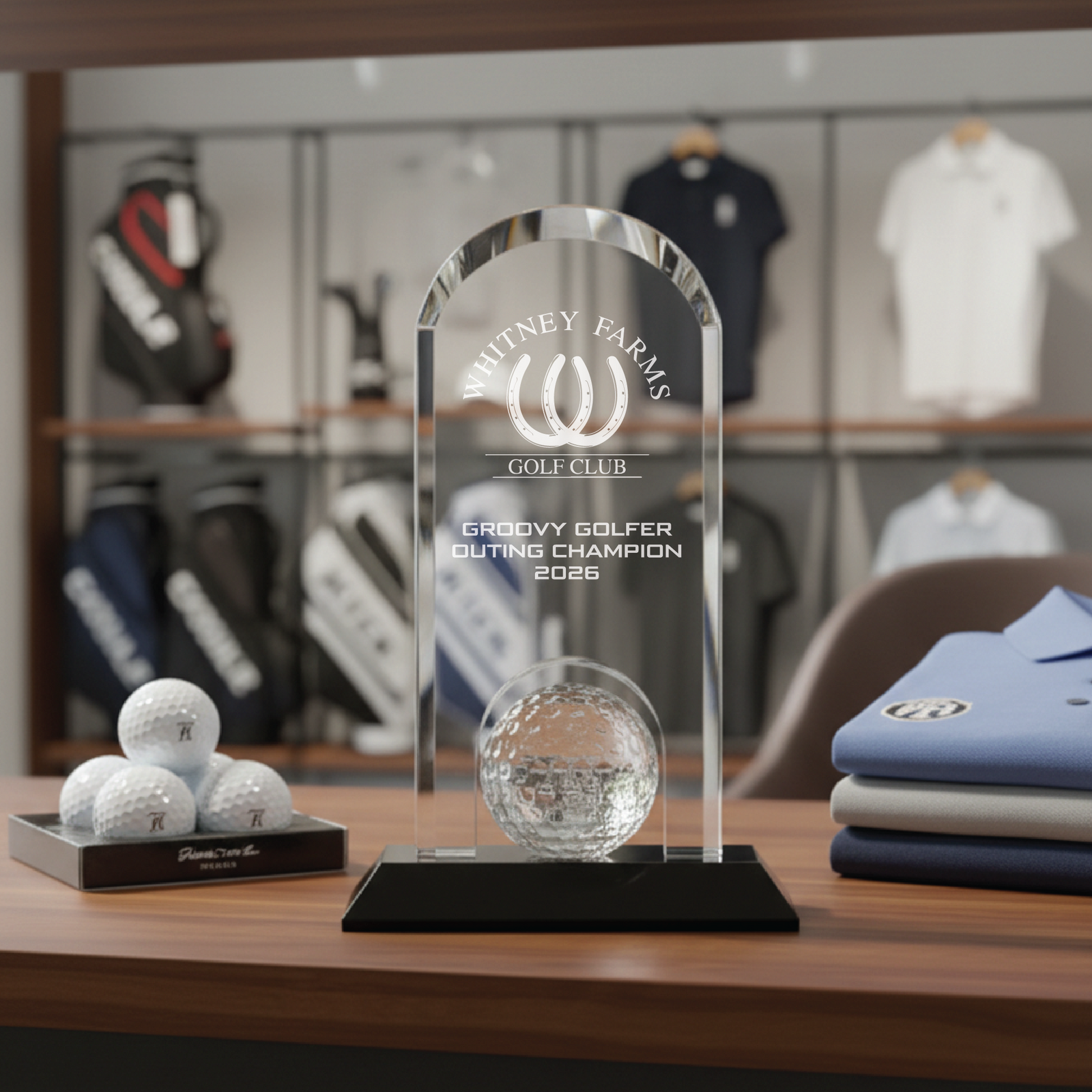 "The Crystal Claret" Personalized Golf Trophy