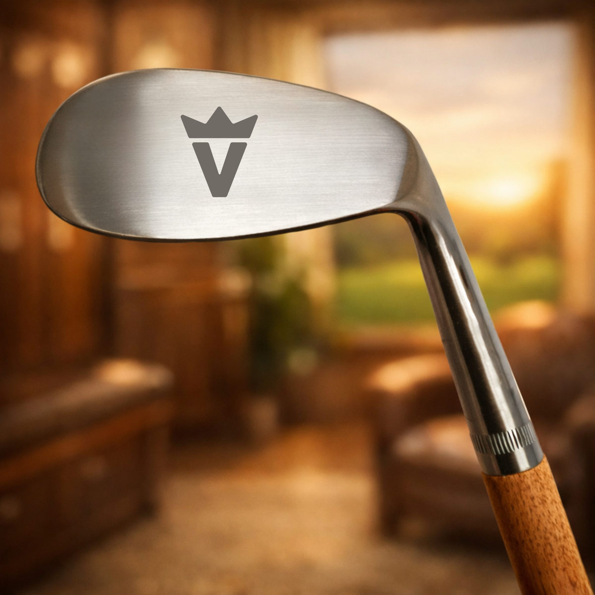 Golf Club with Custom Logo engraved on Hickory Club