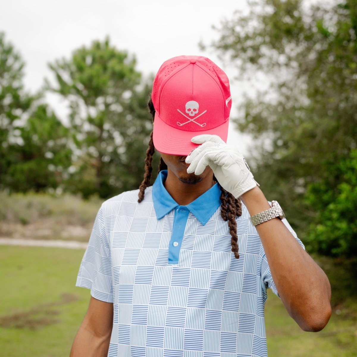 Pink Skull Golf Hat