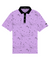 Men’s soft pink polo with light drip texture pattern – breathable, stretch-performance shirt with subtle visual depth.
