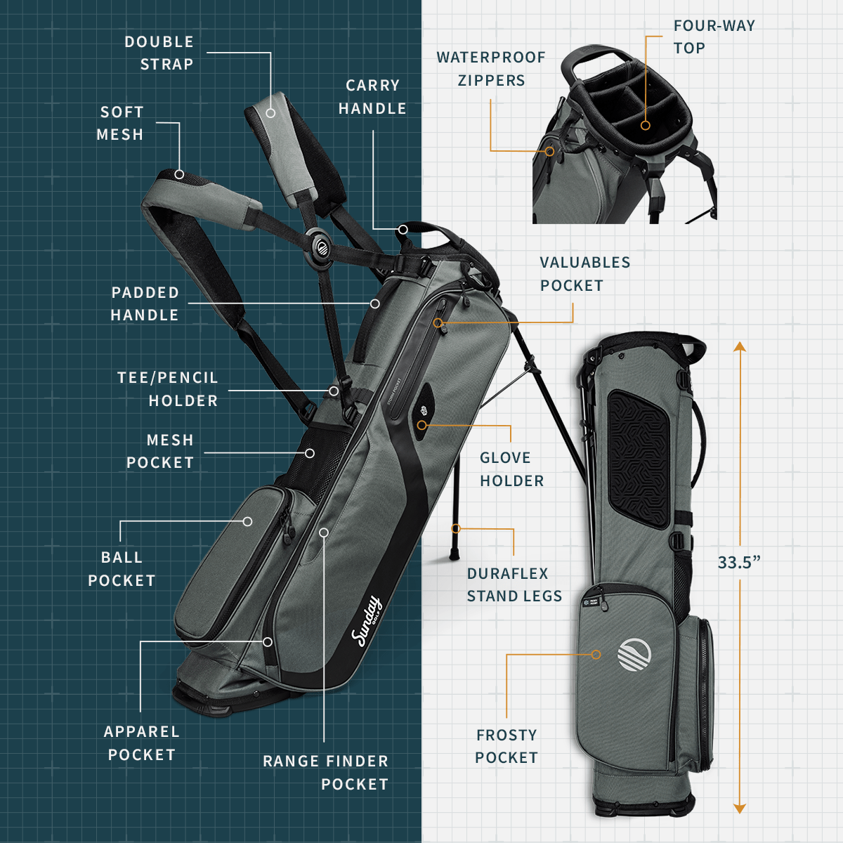 Burgundy&#39;s Bogey Bunch Golf Bag