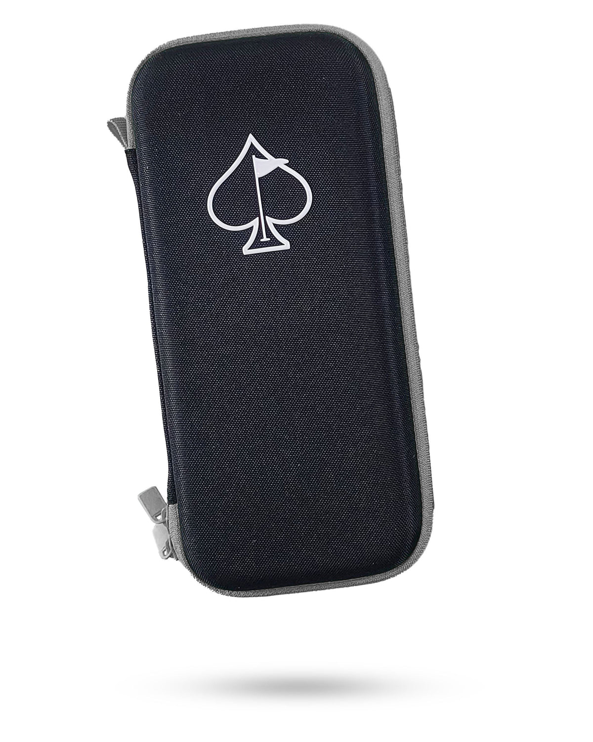 Black golf accessory and glove organizer with gray trim