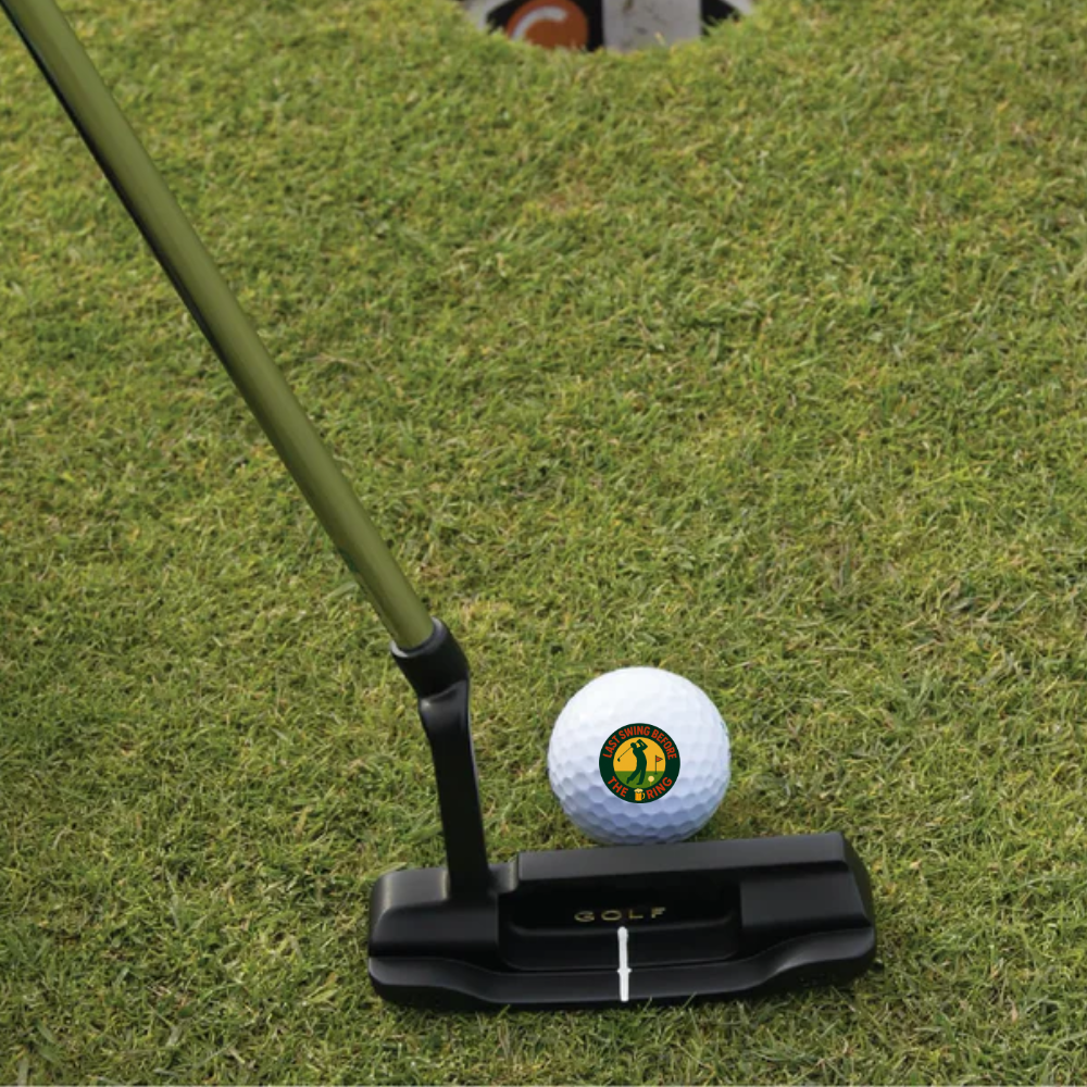 Custom bachelor party golf balls with “Last Swing Before the Ring” design