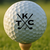 Personalized golf balls with initials and crossed club logo