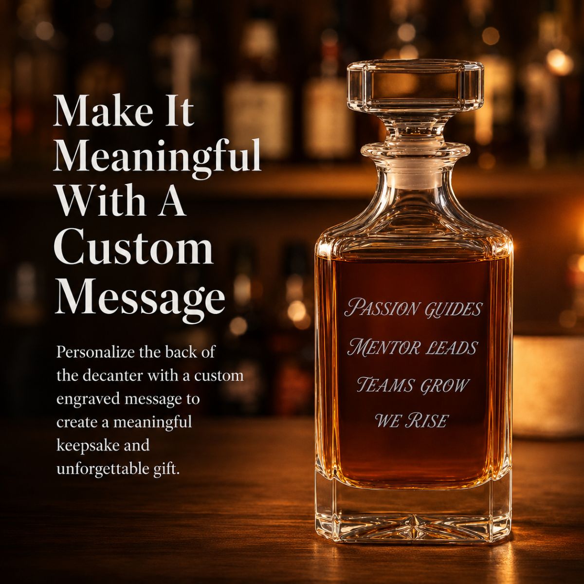 Personalized golf coach decanter engraved with coach name team name and year