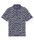 Men’s mint green and chocolate swirl pattern polo – bold, breathable, stretch-performance shirt.