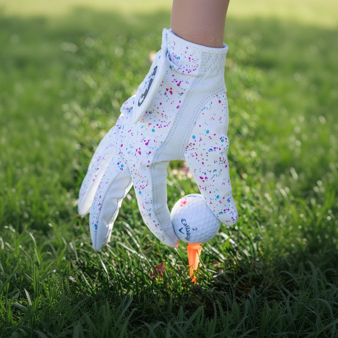White Paint Splatter Golf Glove