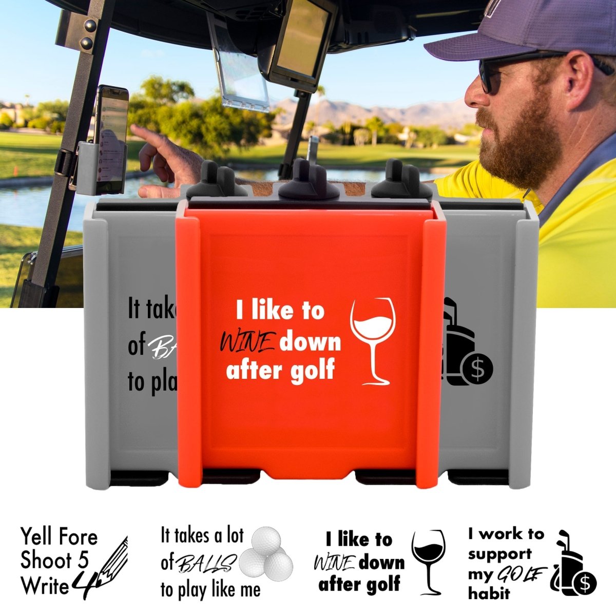 Funny Golf Cart Phone Mount