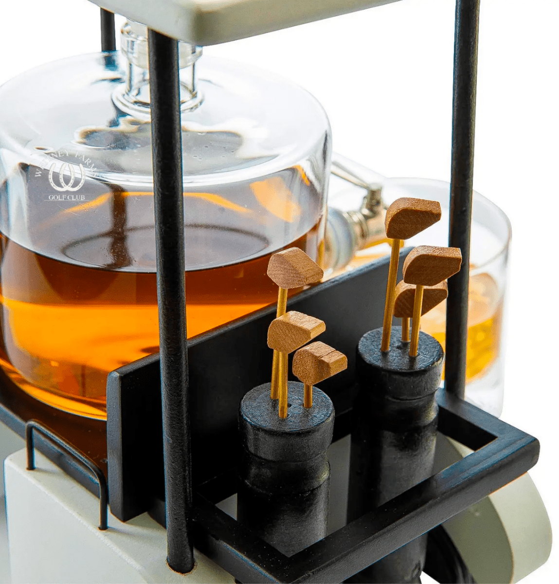 Golf Tournament Golf Cart Decanter Set Groovy Golfer