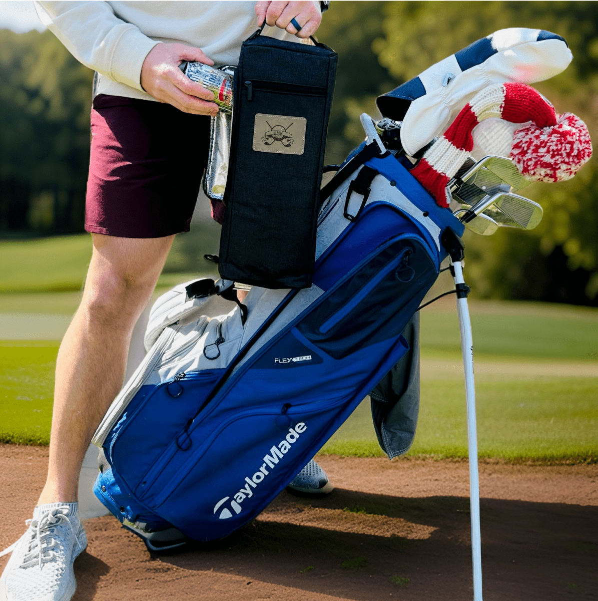 Swing Juice Caddy - Portable Golf Cart Drink Holder and Accessory Organizer