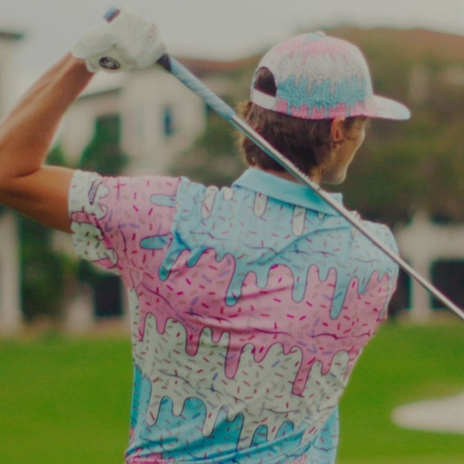 Ice Cream Drip Polo | Men's Funny Ice Cream Golf Polo - Groovy Golfer